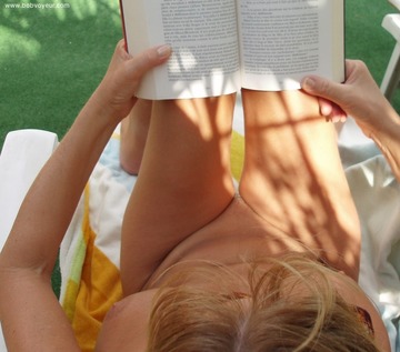 reading and sunbathing