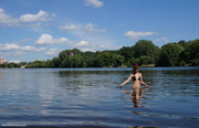 Swimmind dans l'étang de Moscou
